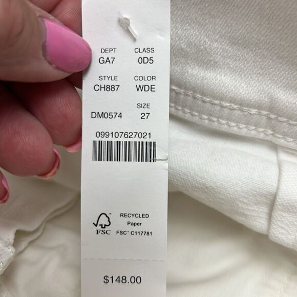 J. Crew CH889 /ch887 white slim-wide jean with stacked buttons NWT - Picture 8 of 11